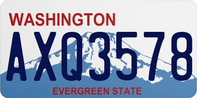 WA license plate AXQ3578