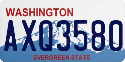 WA license plate AXQ3580