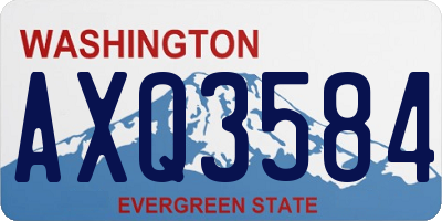 WA license plate AXQ3584