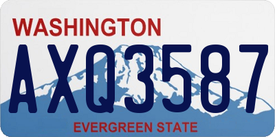 WA license plate AXQ3587
