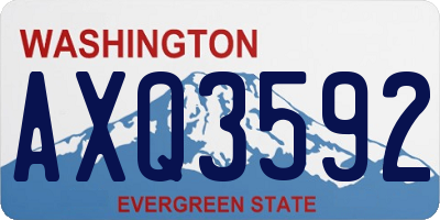 WA license plate AXQ3592