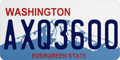 WA license plate AXQ3600