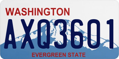 WA license plate AXQ3601