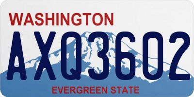 WA license plate AXQ3602