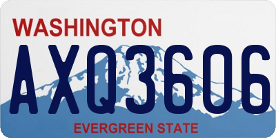 WA license plate AXQ3606
