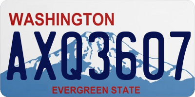 WA license plate AXQ3607