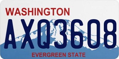 WA license plate AXQ3608