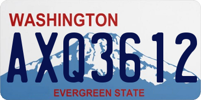 WA license plate AXQ3612