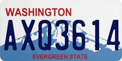 WA license plate AXQ3614