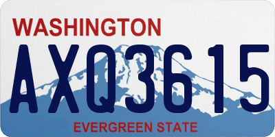 WA license plate AXQ3615
