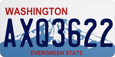 WA license plate AXQ3622