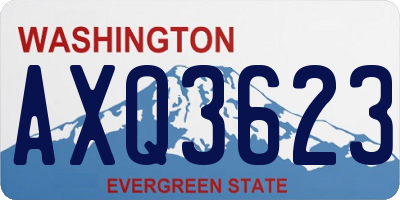 WA license plate AXQ3623