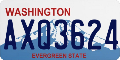 WA license plate AXQ3624