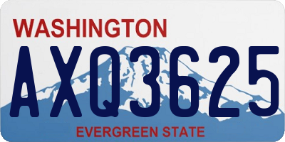 WA license plate AXQ3625