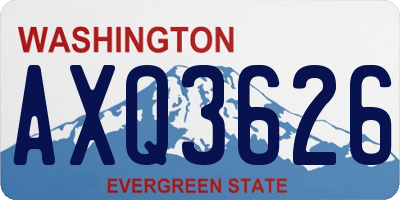 WA license plate AXQ3626
