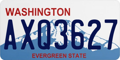 WA license plate AXQ3627