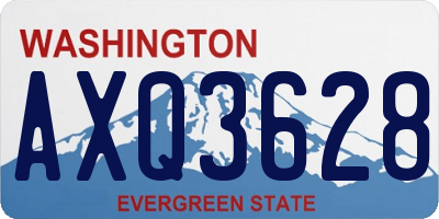 WA license plate AXQ3628