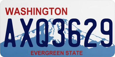 WA license plate AXQ3629