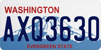 WA license plate AXQ3630