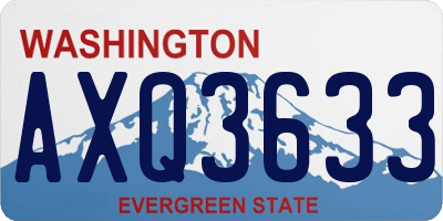 WA license plate AXQ3633
