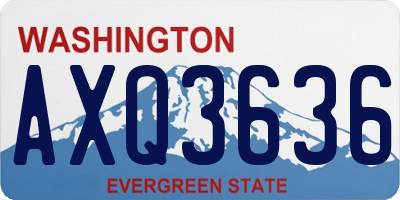 WA license plate AXQ3636