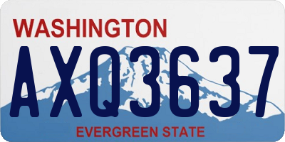 WA license plate AXQ3637