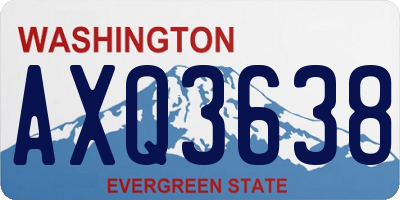 WA license plate AXQ3638