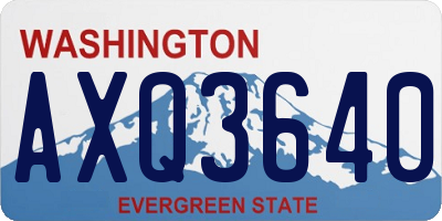 WA license plate AXQ3640