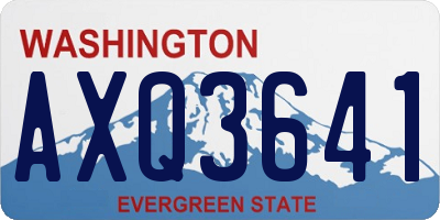 WA license plate AXQ3641