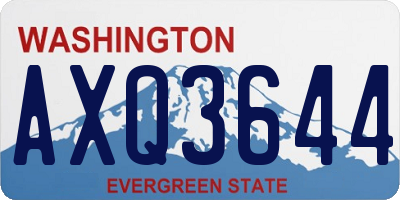 WA license plate AXQ3644