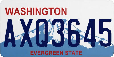 WA license plate AXQ3645
