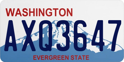 WA license plate AXQ3647
