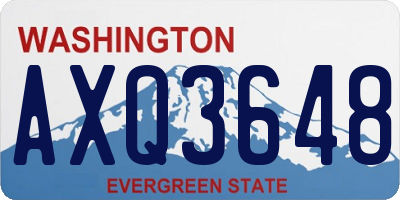 WA license plate AXQ3648