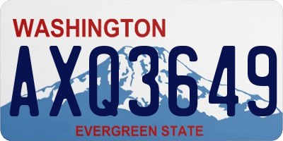 WA license plate AXQ3649