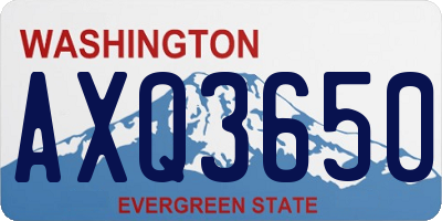 WA license plate AXQ3650