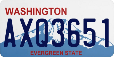 WA license plate AXQ3651