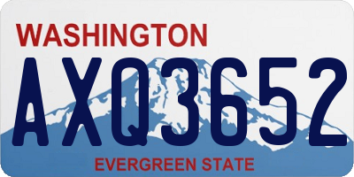 WA license plate AXQ3652