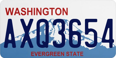 WA license plate AXQ3654