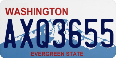 WA license plate AXQ3655