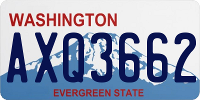 WA license plate AXQ3662