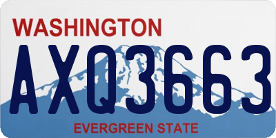 WA license plate AXQ3663