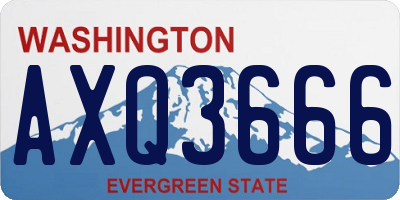 WA license plate AXQ3666