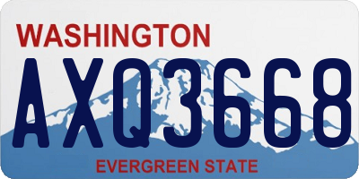 WA license plate AXQ3668