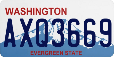 WA license plate AXQ3669