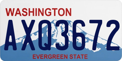 WA license plate AXQ3672