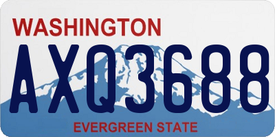 WA license plate AXQ3688