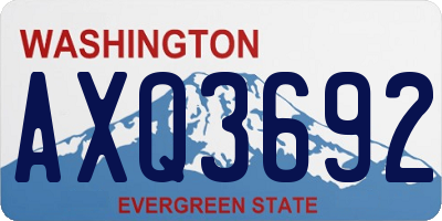 WA license plate AXQ3692