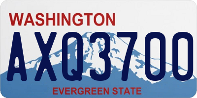 WA license plate AXQ3700