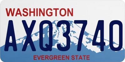 WA license plate AXQ3740