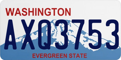 WA license plate AXQ3753